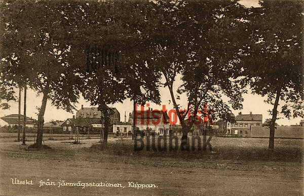 Utsikt fr�n j�rnv�gsstationen, Klippan.